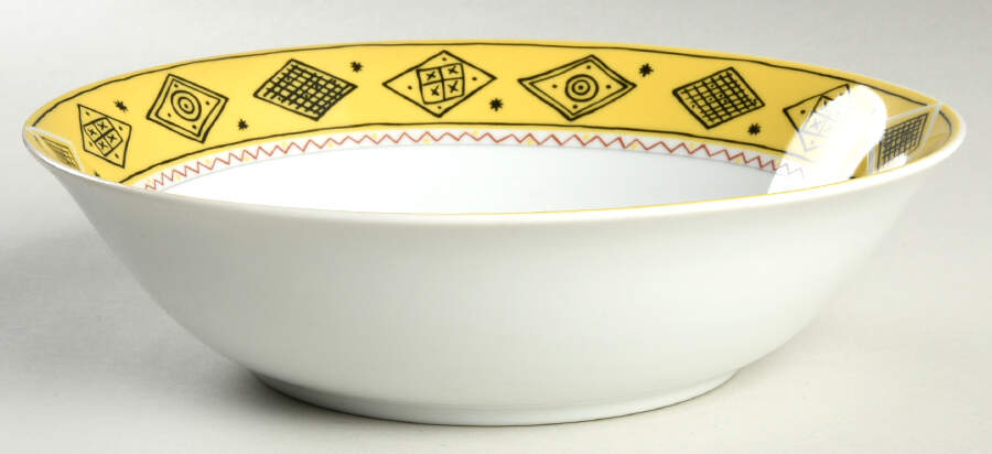 Sketch Book Yellow 9" Round Vegetable Bowl by Studio Nova-1