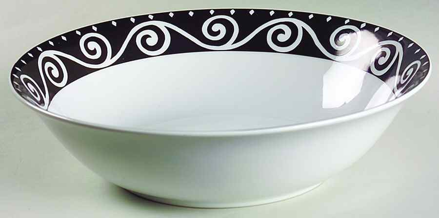 Tango Black 9" Round Vegetable Bowl by Studio Nova-1