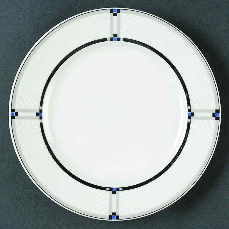 Tangent Black Blue Salad Plate by Studio Nova-1