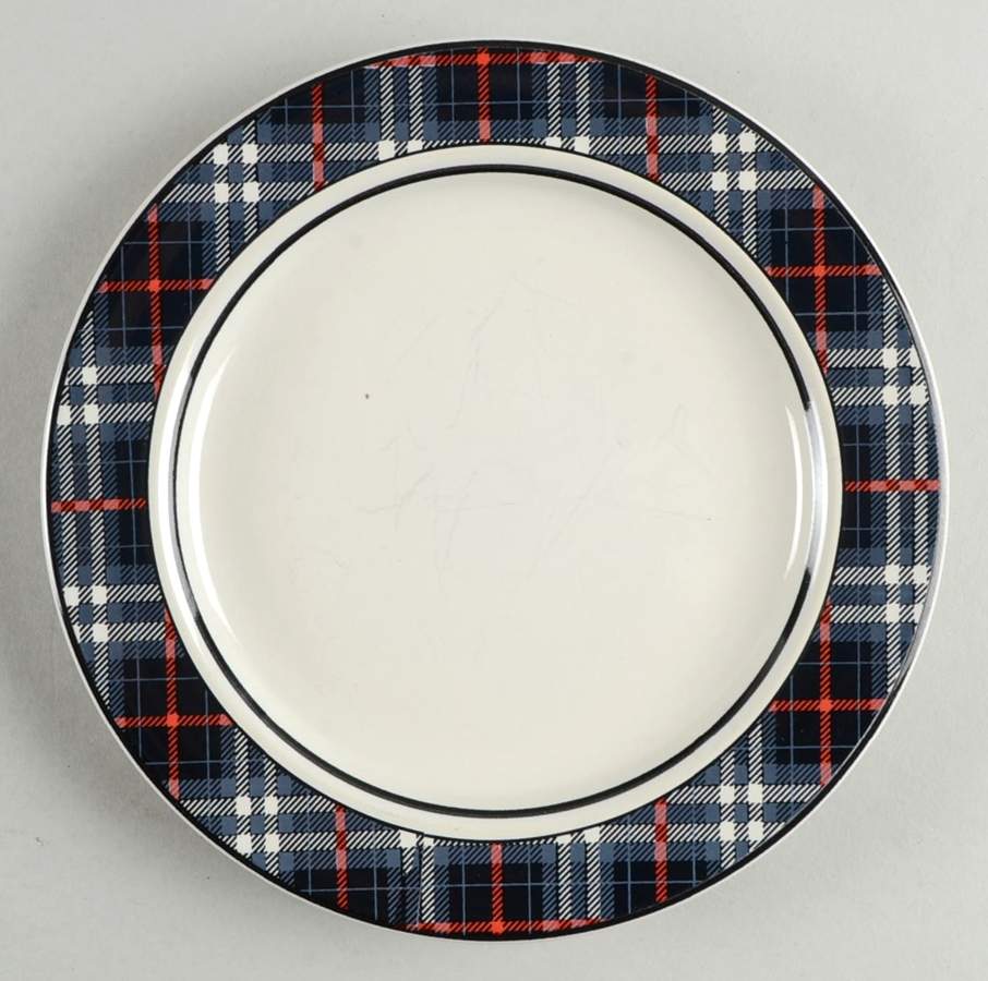Tartan Blue Salad Plate by Studio Nova-1