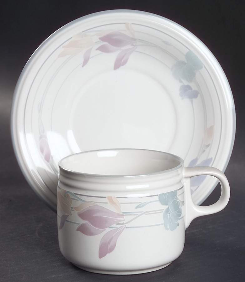 Tender Bloom Flat Cup & Saucer Set by Studio Nova-1