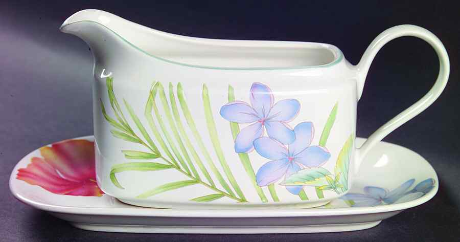Tropical Splendor Gravy Boat & Underplate (Relish/Butter) by Studio Nova-1