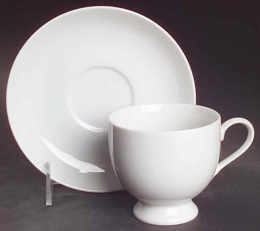Tulip White Footed Cup & Saucer Set by Studio Nova-1