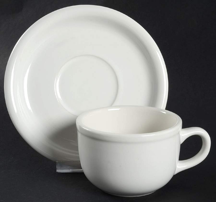 White Meringue Flat Cup & Saucer Set by Studio Nova-1