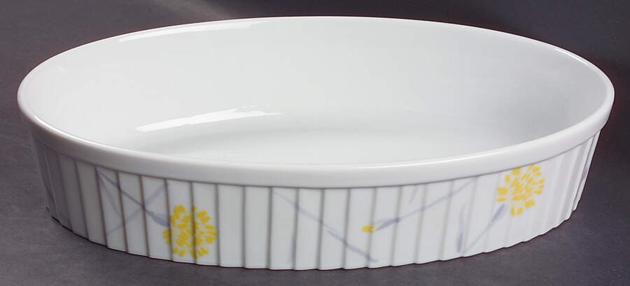 Yellow Carnations 12'' Oval Baker by Studio Nova-1