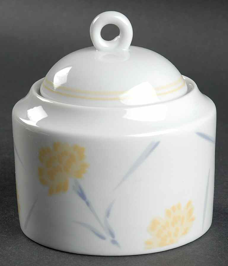 Yellow Carnations Sugar Bowl & Lid by Studio Nova-1