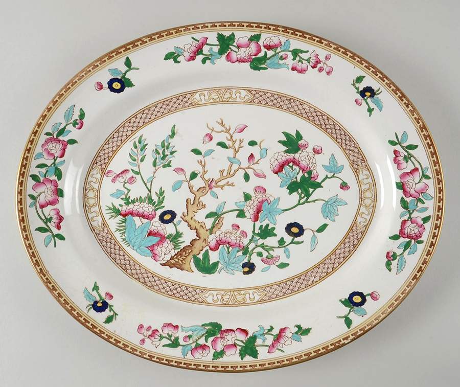 Indian Tree 16" Oval Serving Platter by Soho Pottery-1