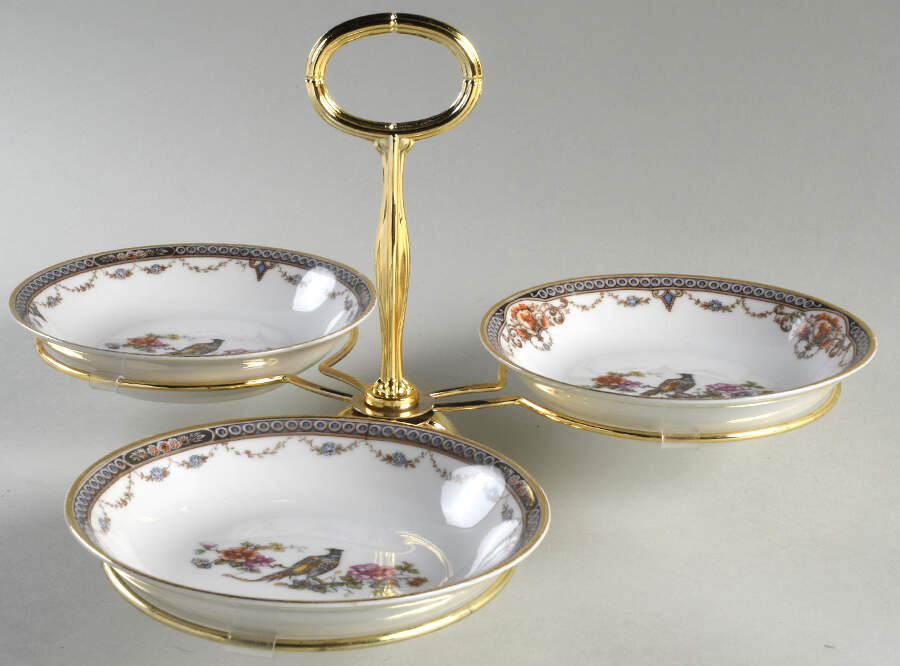 Pheasant 7" x 12" 3-Part Relish & Metal Stand (FR) HC by Sommer & Matschak-1