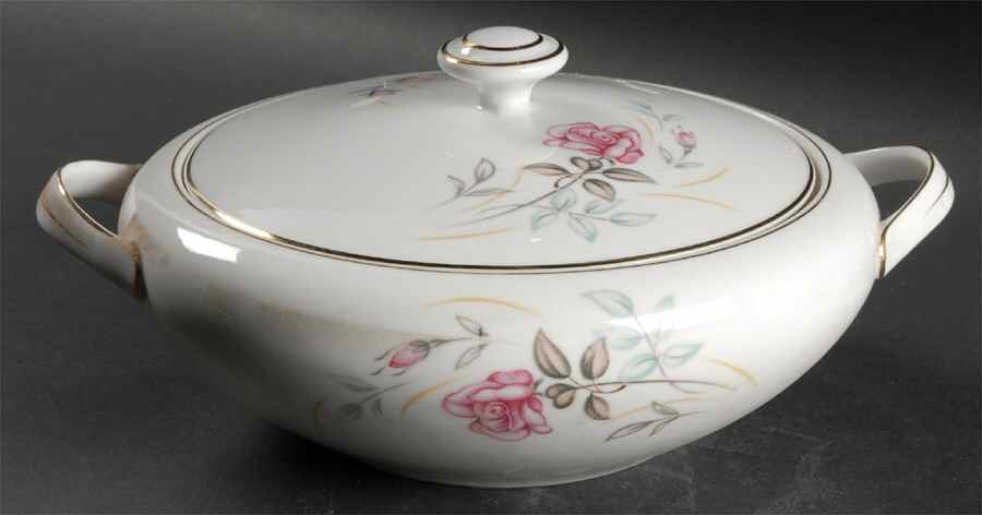 1999 (Rose Design) Round Covered Vegetable by Sone-1