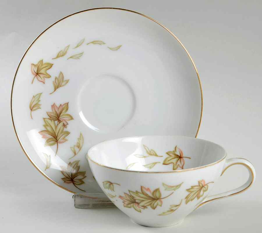 Autumn Fantasy Flat Cup & Saucer Set by Sone-1