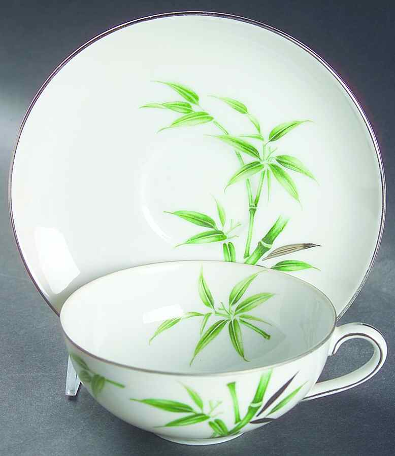 Bamboo Flat Cup & Saucer Set by Sone-1