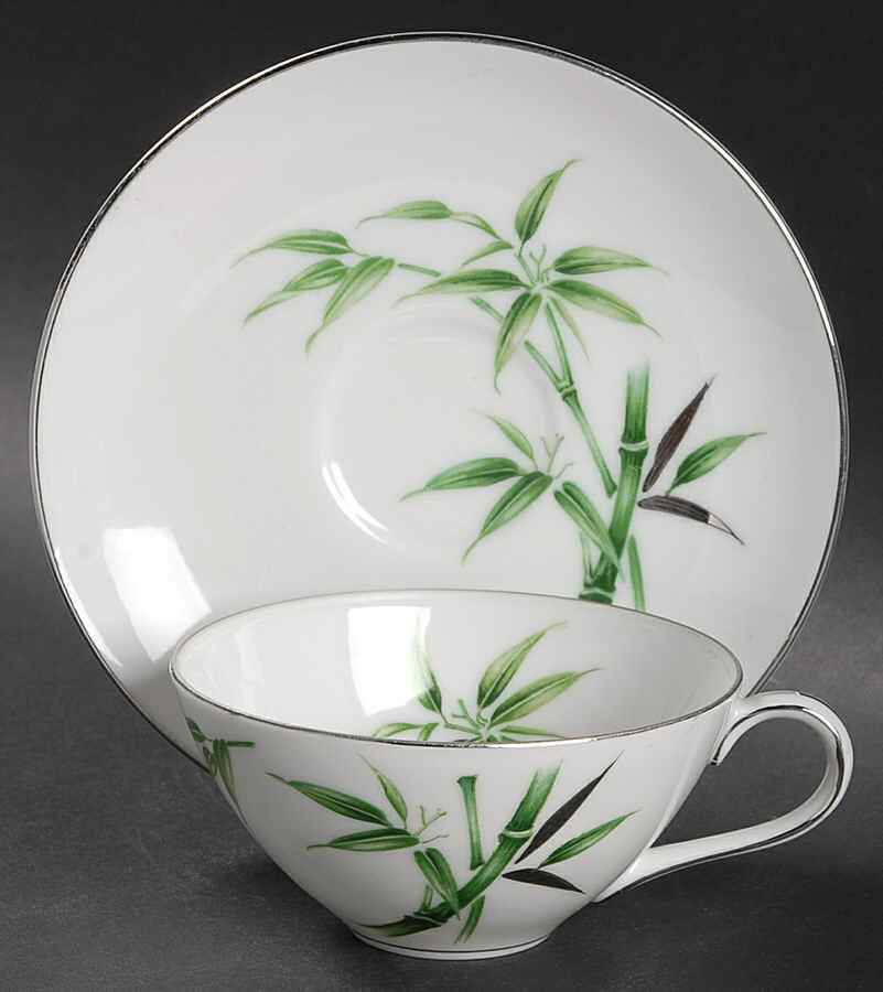 Bamboo Flat Cup & Saucer Set by Sone-1