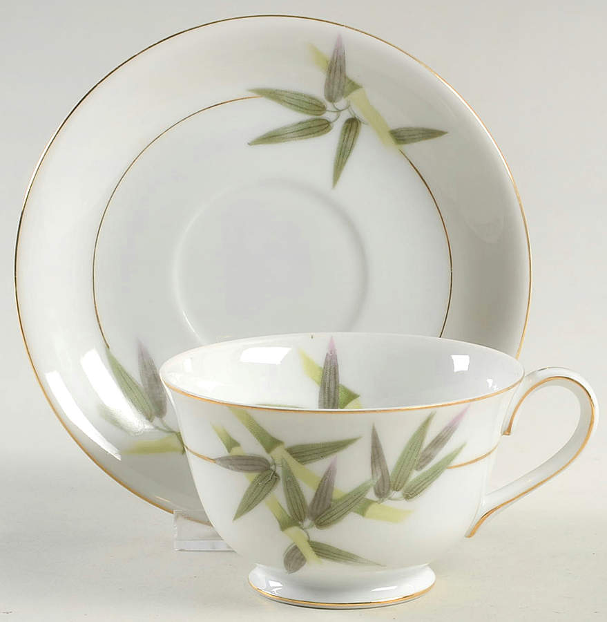 Bamboo Footed Cup & Saucer Set by Sone-1