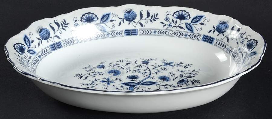 Blue Onion 10" Oval Vegetable Bowl by Sone-1