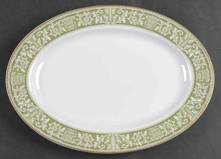 Bounty Green 12" Oval Serving Platter by Sone-1