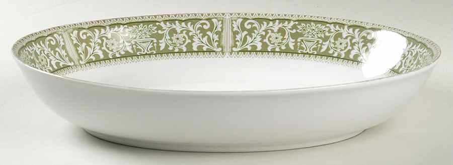 Bounty Green 10" Oval Vegetable Bowl by Sone-1