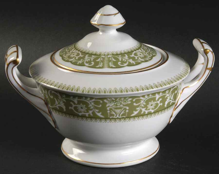 Bounty Green Sugar Bowl & Lid by Sone-1