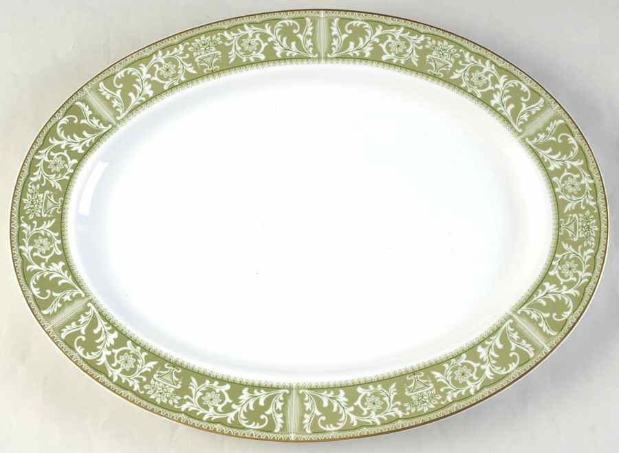 Bounty Green 16" Oval Serving Platter by Sone-1