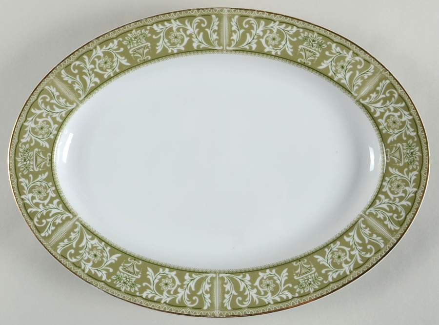 Bounty Green 14" Oval Serving Platter by Sone-1