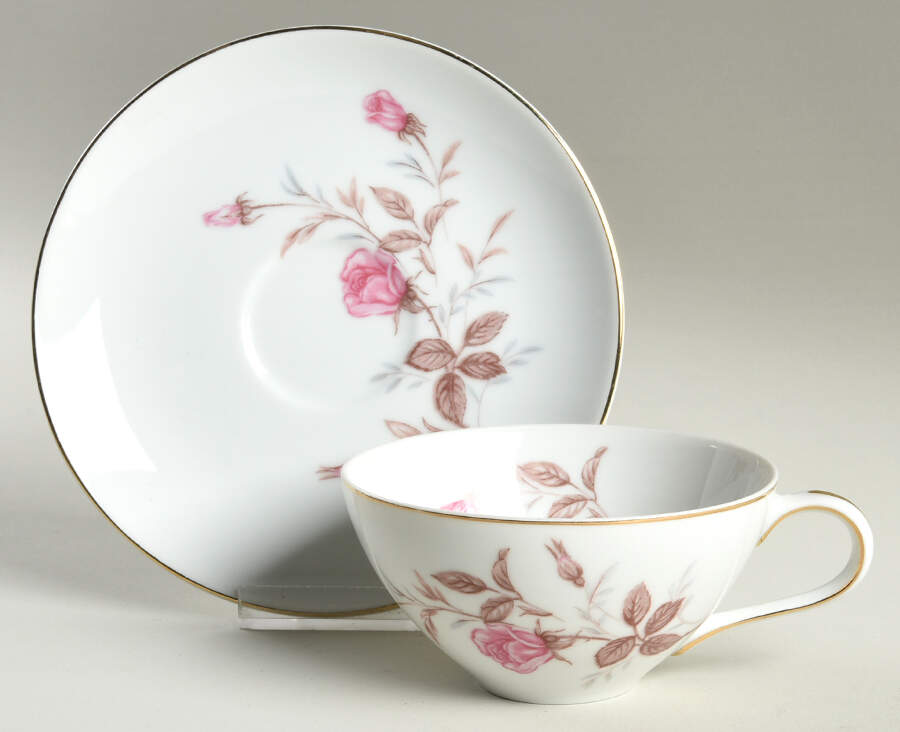 Cashmir Rose Flat Cup & Saucer Set by Sone-1