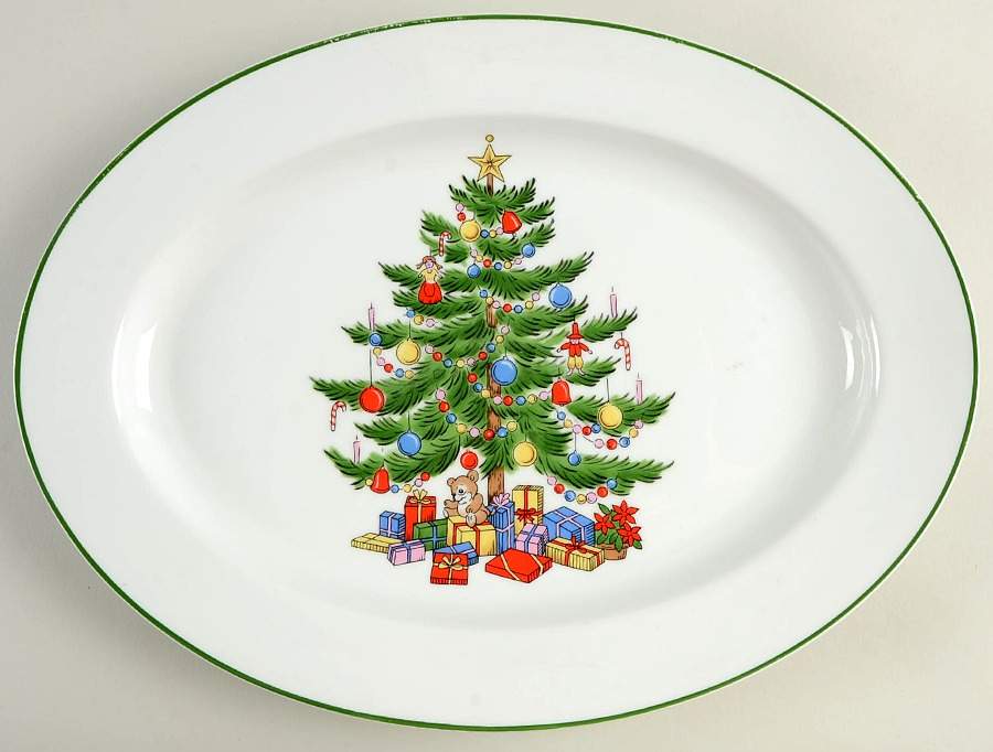 Christmas Tree 14" Oval Serving Platter by Sone-1