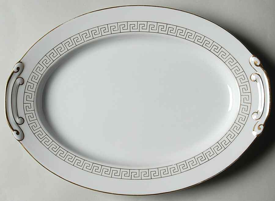 Golden Key 12" Oval Serving Platter by Sone-1