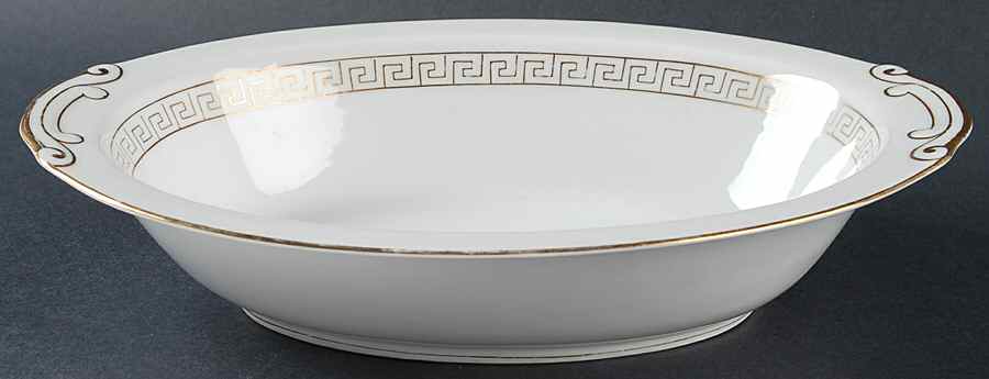 Golden Key 10" Oval Vegetable Bowl by Sone-1