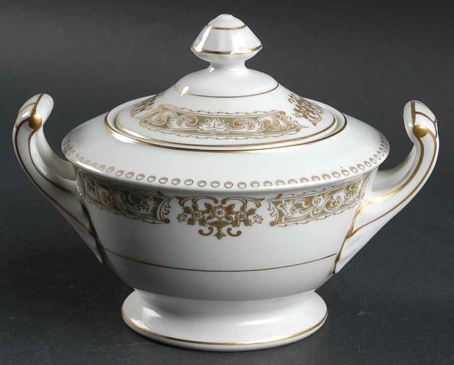 Green Dawn Sugar Bowl & Lid by Sone-1