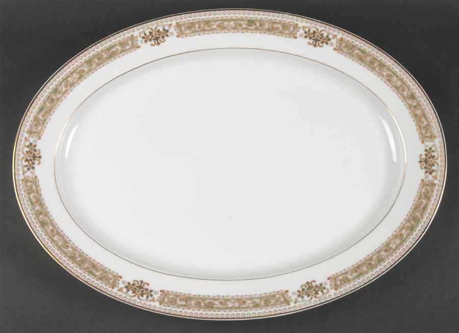 Green Dawn 16" Oval Serving Platter by Sone-1