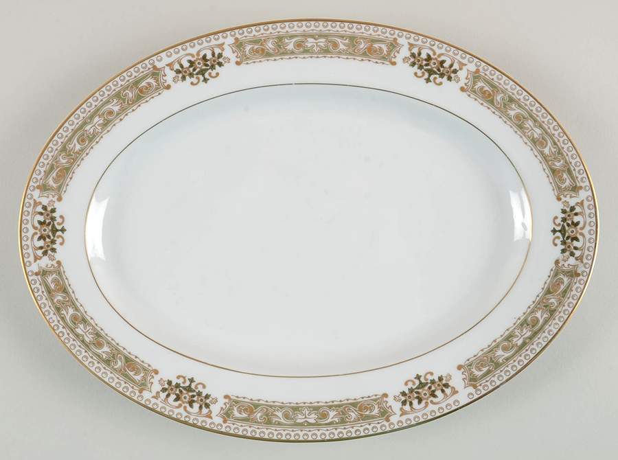 Green Dawn 12" Oval Serving Platter by Sone-1