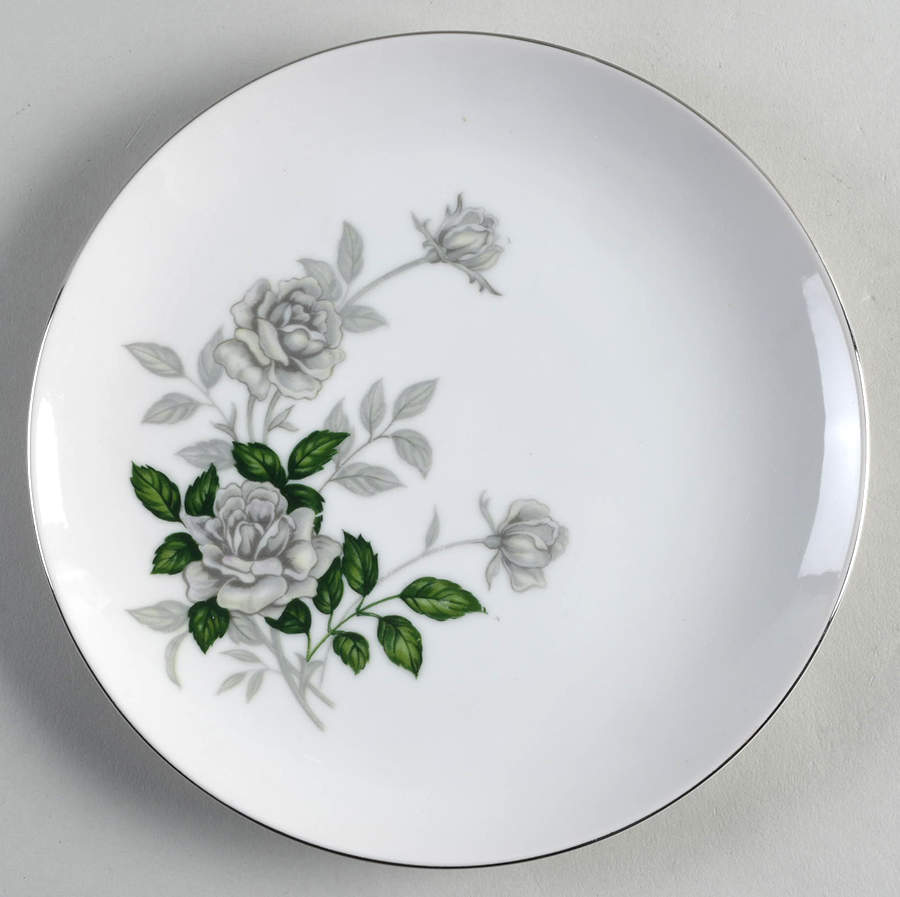 Gray Pearl (Platinum Trim) Salad Plate by Sone-1