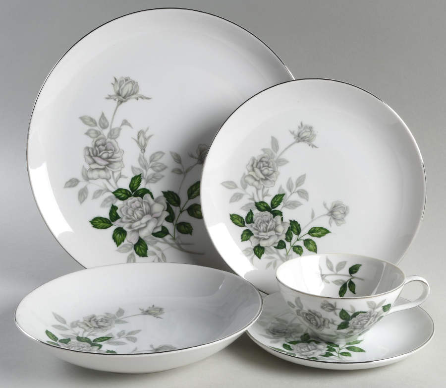 Gray Pearl (Platinum Trim) 5 Piece Place Setting by Sone-1