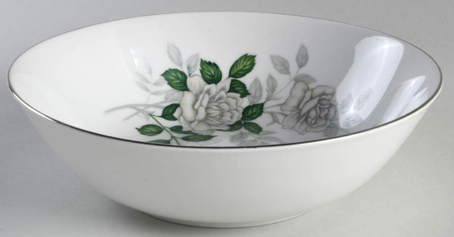 Gray Pearl (Platinum Trim) 9" Round Vegetable Bowl by Sone-1