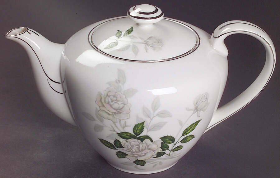 Gray Pearl (Platinum Trim) Teapot & Lid by Sone-1
