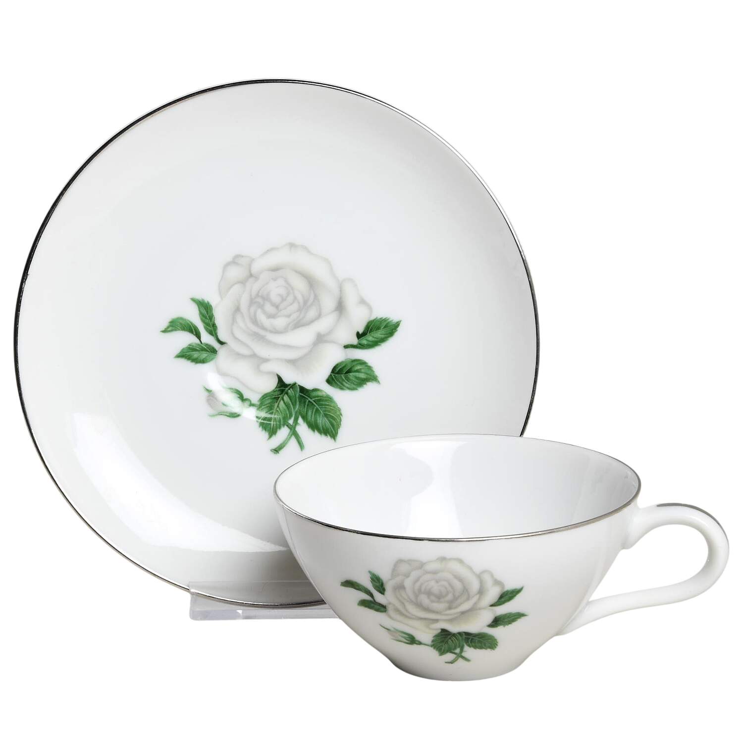 Misty Rose Flat Cup & Saucer Set by Sone-1