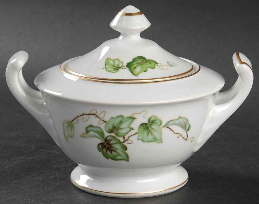 Moss Ivy Sugar Bowl & Lid by Sone-1