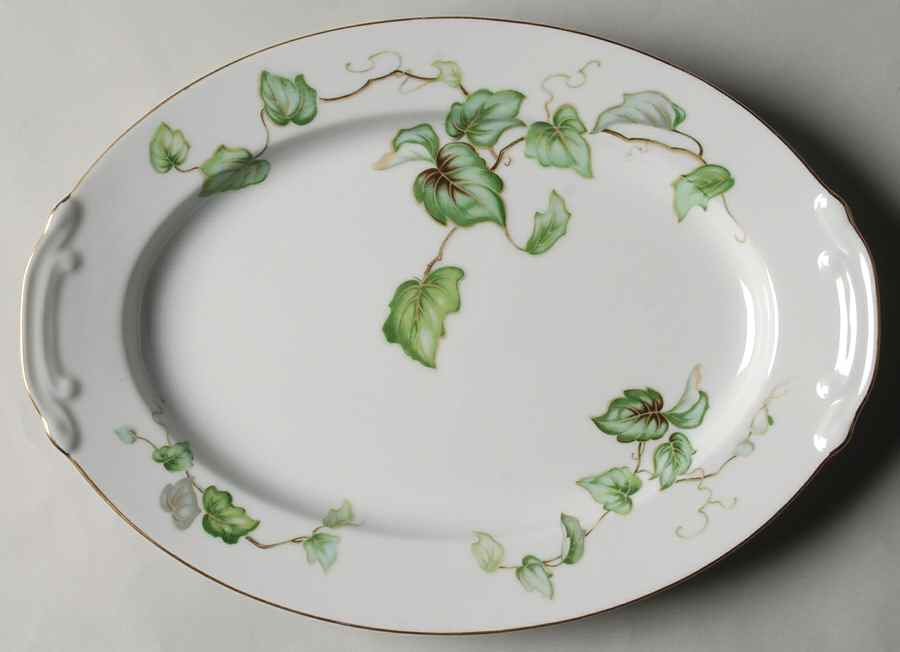 Moss Ivy 12" Oval Serving Platter by Sone-1