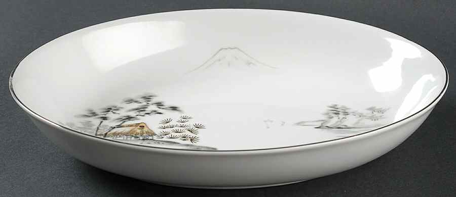 Mt. Fuji Coupe Shape 10" Oval Vegetable Bowl by Sone-1