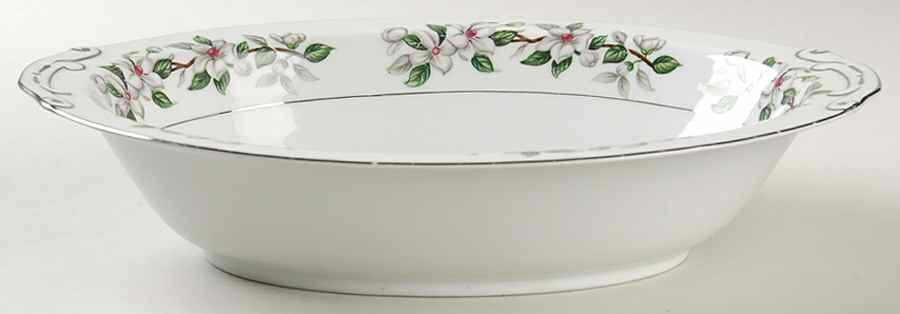 Pamela (Platinum Trim) 10" Oval Vegetable Bowl by Sone-1