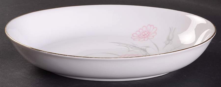 Pink Thistle 9" Oval Vegetable Bowl by Sone-1
