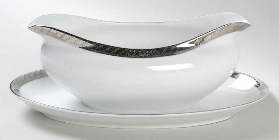 Platinum Gravy Boat with Attached Underplate by Sone-1