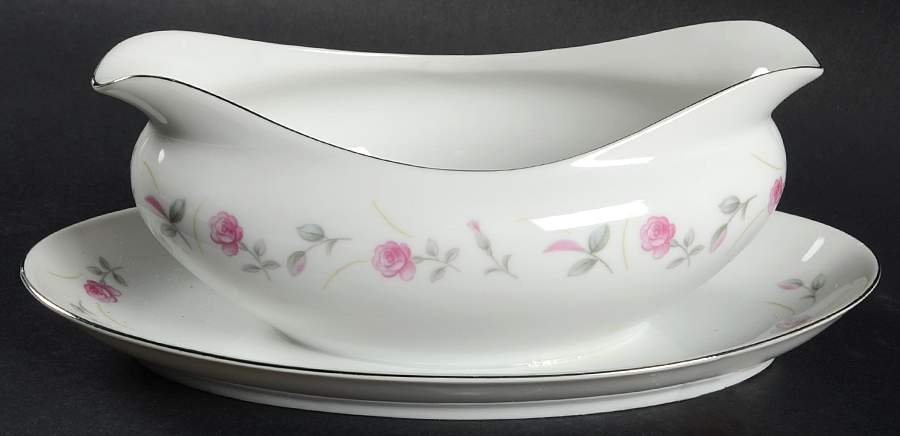 Rose Lane Gravy Boat with Attached Underplate by Sone-1