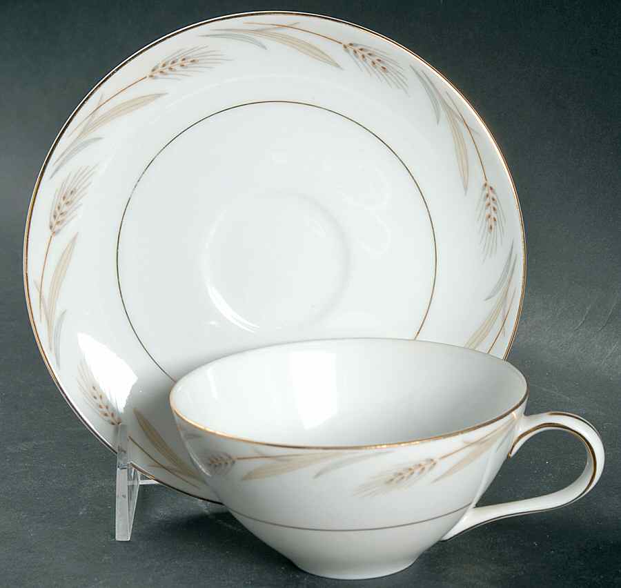 Royal Wheat Flat Cup & Saucer Set by Sone-1