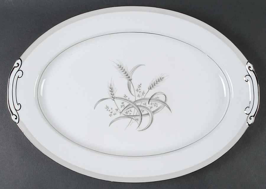Silver Wheat 16" Oval Serving Platter by Sone-1