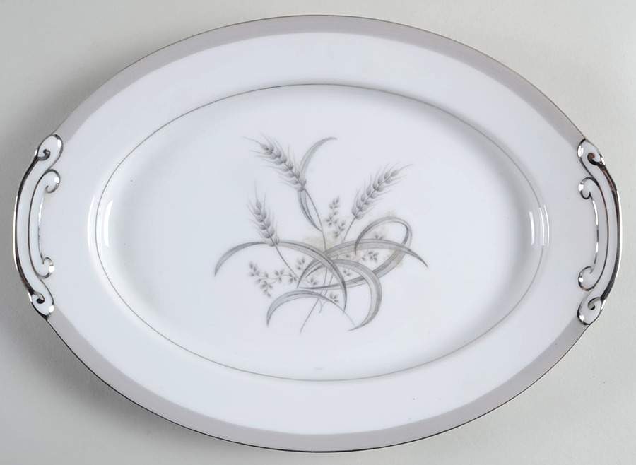 Silver Wheat 12" Oval Serving Platter by Sone-1