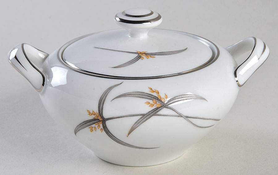 Wheat Leaf Sugar Bowl & Lid by Sone-1