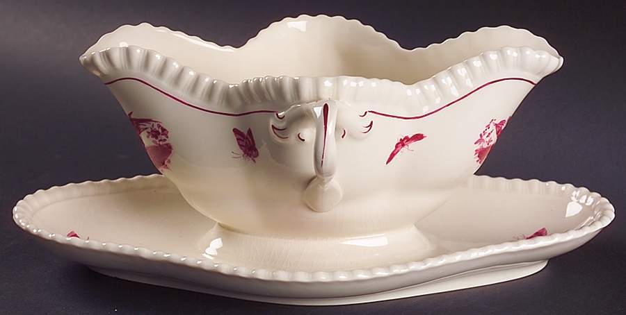 2-8223 Gravy Boat with Attached Underplate by Spode-1