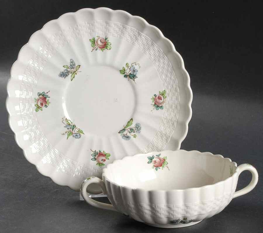 2-7887 Flat Cream Soup Bowl & Saucer Set by Spode-1