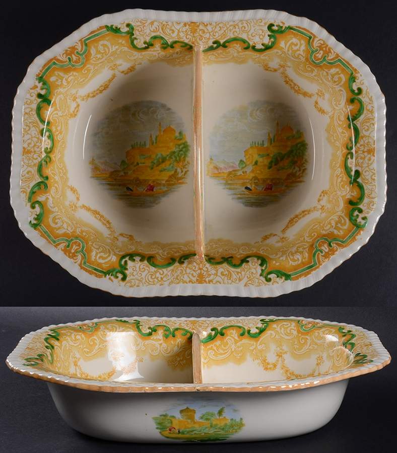 2-8304 Rectangular Divided Vegetable Bowl by Spode-1