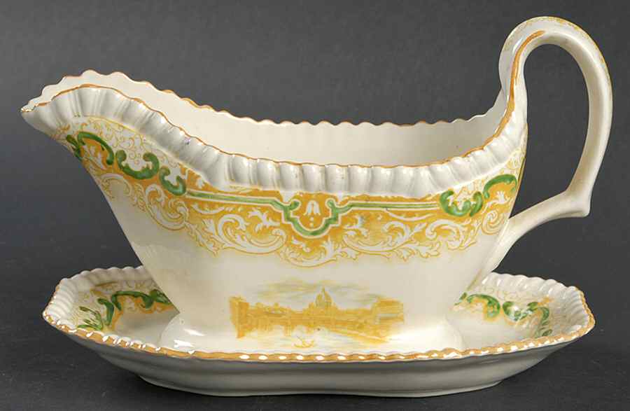 2-8304 Gravy Boat with Attached Underplate by Spode-1